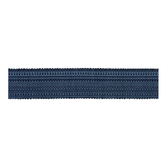 SAMPLE - Schumacher Cotton Strie Tape Medium In Indigo 1" For Sale