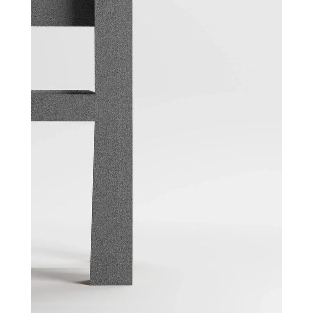 Modern Raw Chair in Dark Gray Bouclé from Collector For Sale - Image 4 of 6