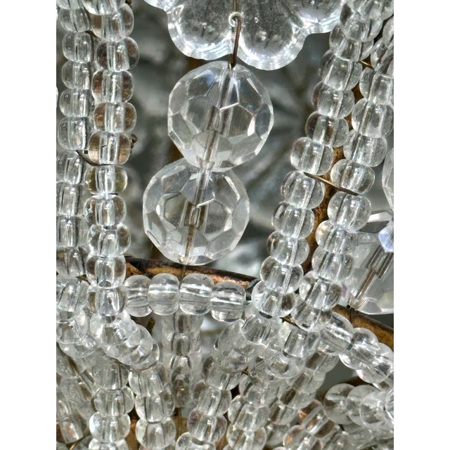 Sherle Wagner Crystal Beaded Basket Pendant Chandelier With Beaded Canopy For Sale - Image 12 of 18