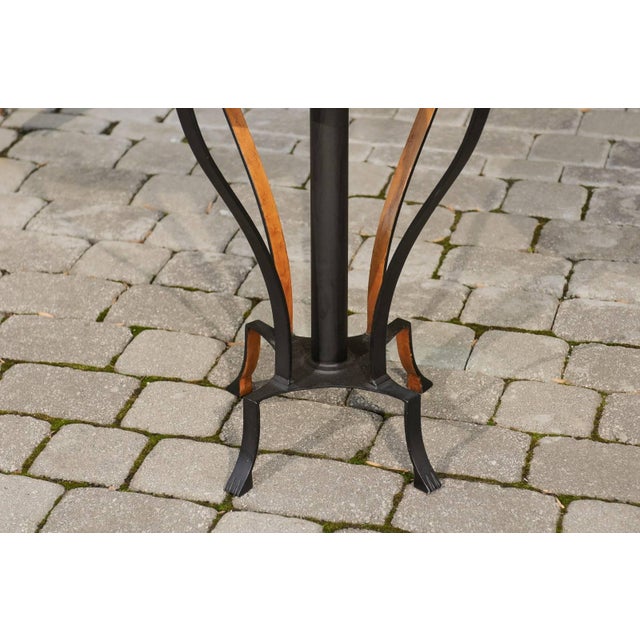 Austrian Biedermeier 1820s Guéridon Side Table with Burl Veneer and Iron Frame For Sale In Atlanta - Image 6 of 10
