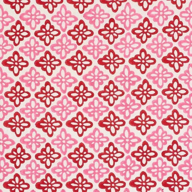 Sample - Schumacher X Molly Mahon Pattee Fabric in Pink For Sale