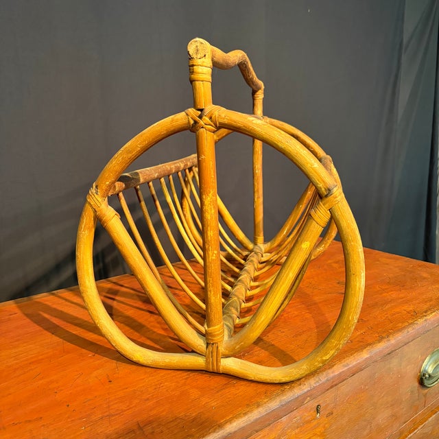 Antique Bent Rattan Cane Magazine Rack For Sale In Portland, ME - Image 6 of 7