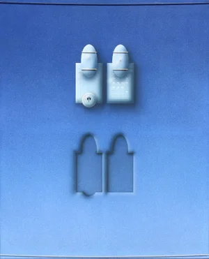 Night Nurse, Large Magritte-like Surreal Painting by Backstrom aka Beck o Jung