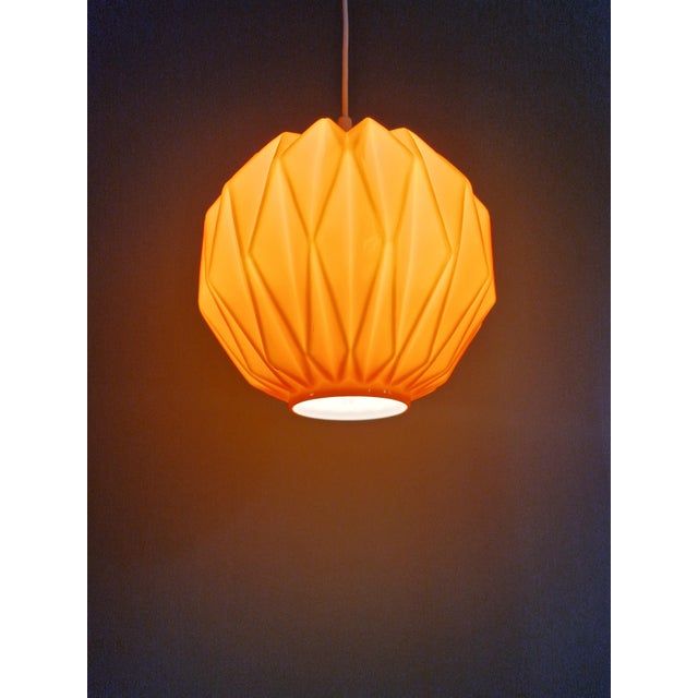 Vintage Orange Opaline Glass Pendant Light, 1970s For Sale - Image 12 of 14
