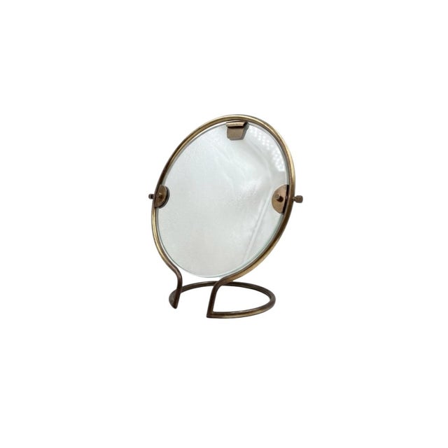 Mid-Century Modern Mid-Century Brass Table Mirror, Italy, 1960s For Sale - Image 3 of 13