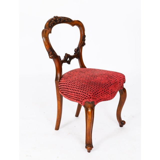 Antique Victorian Walnut Cabriole Dining Chairs, 1800s, Set of 6 For Sale - Image 3 of 12