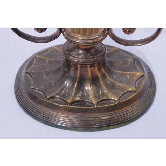 1980s Pair of Mottahedeh Brass Colonial Williamsburg Lyre Candlesticks For Sale - Image 12 of 14