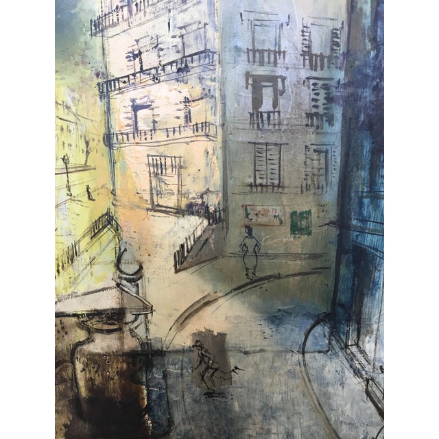 Modernist Parisian Street Scene Painting by John Cunningham For Sale In Dallas - Image 6 of 8