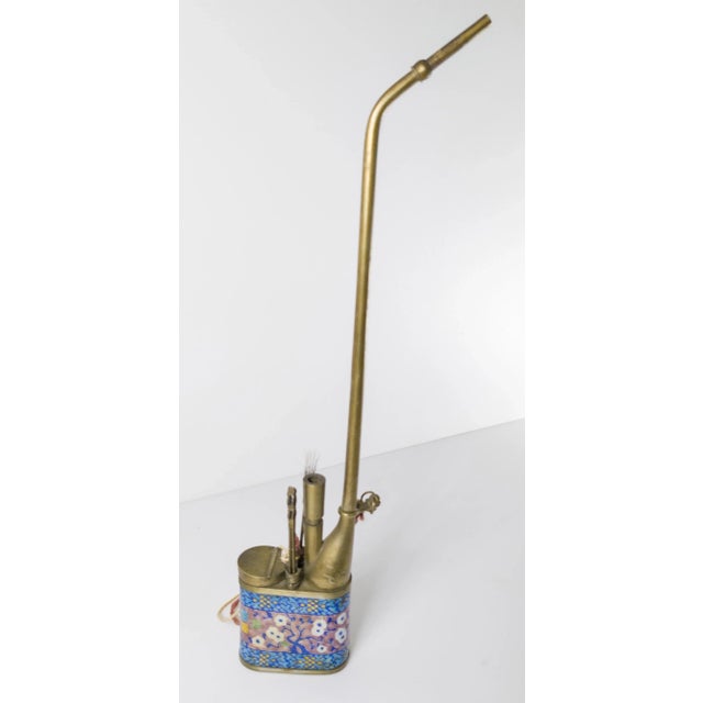 Early 20th Century Chinese Enameled Paktong Metal Decorative Tobacco Pipe For Sale In New York - Image 6 of 12