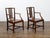 Early 19th Century Pair of English Early 19th Century Plank Seat Chairs with Scrolling Arms For Sale - Image 5 of 12