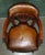 Vintage Brown Leather Captains Directors Chair For Sale - Image 6 of 18