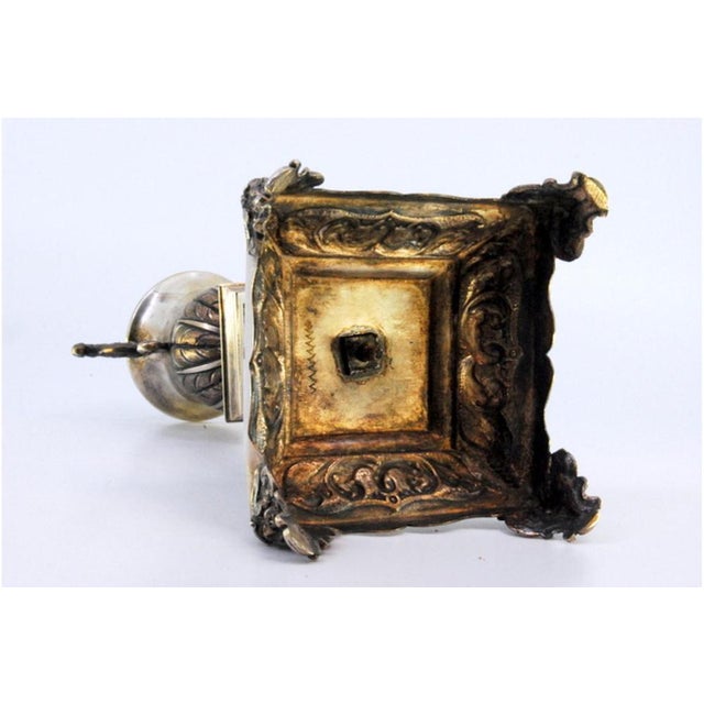 Metal Silver Toothpick Holder with Bowl on Pedestal For Sale - Image 7 of 9