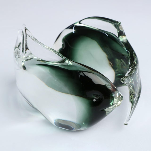 Glass Sommerso Murano Glass Fish, 1970s, Set of 2 For Sale - Image 7 of 9