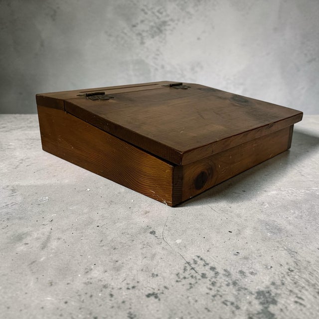 Vintage pine wood lap desk. Great for holding on the go accessories such as charging cords, tablets, stylus, pencils, etc....