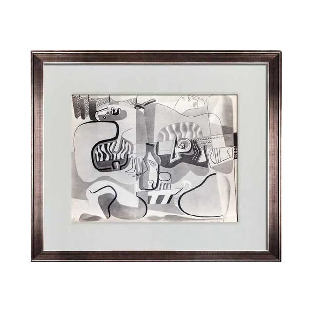 Modern Le Corbusier Lithograph "Deux Musiciennes Au Violin..." W/ Frame For Sale