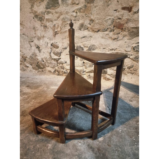 Mid-Century English Oak Library Step, 1960s For Sale - Image 12 of 16