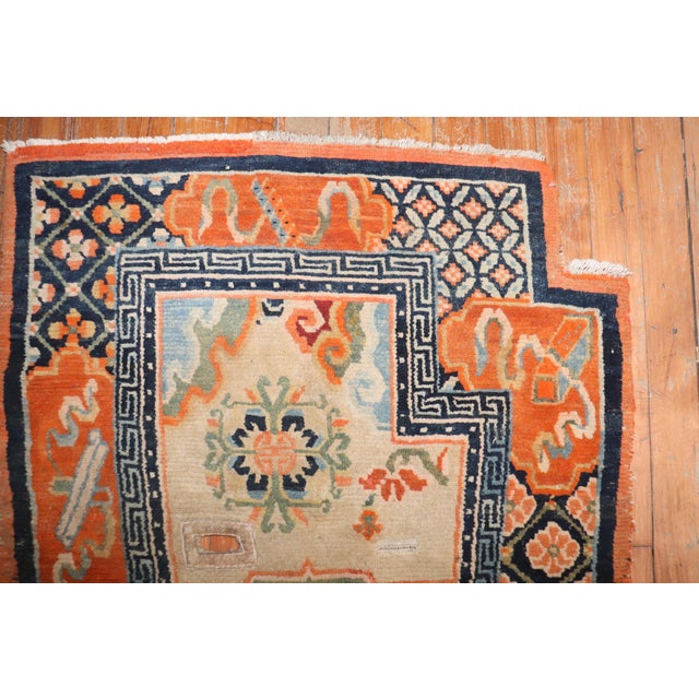 Orange Early 20th Century Tibetan Saddlebag Textile Rug - 2'2" x 3'5" For Sale - Image 8 of 18