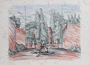 Susan Hall, "Room With a View," Lithograph