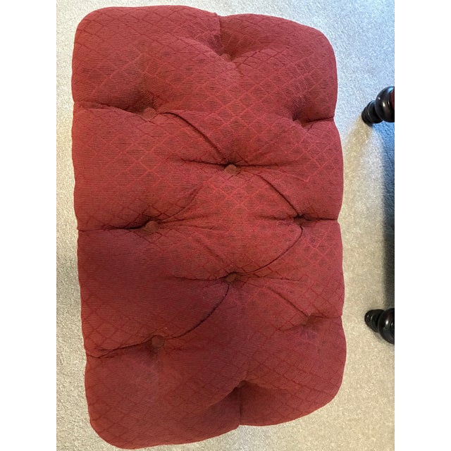 1990s Vintage Arm Chair and Foot Rest For Sale - Image 5 of 6