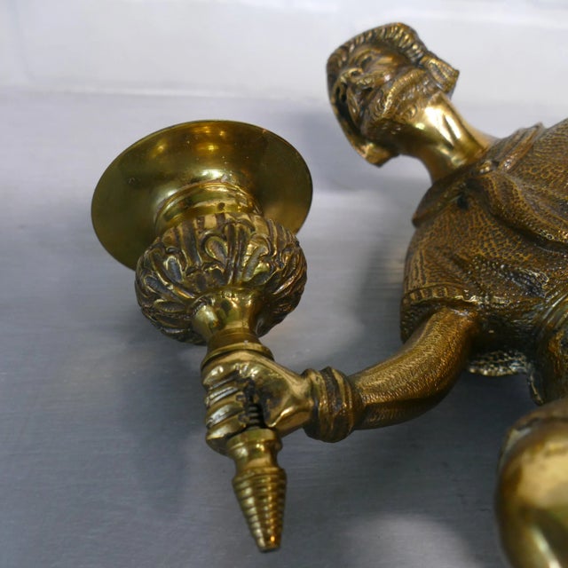 Pair Antique English Figural / Hunting Candlesticks For Sale - Image 12 of 13