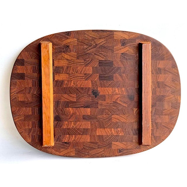 Vintage Extra Large Dansk Staved Teak Wood Charcuterie Board Designed by Jens H. Quistgaard For Sale - Image 13 of 14