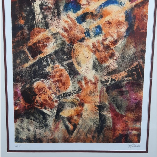 1980s Remo Squillantini, Abstract Musician Figures, 1980s, Lithograph, Framed For Sale - Image 5 of 11