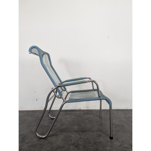 Vintage Turquoise Scoubidou Chair For Sale - Image 3 of 7