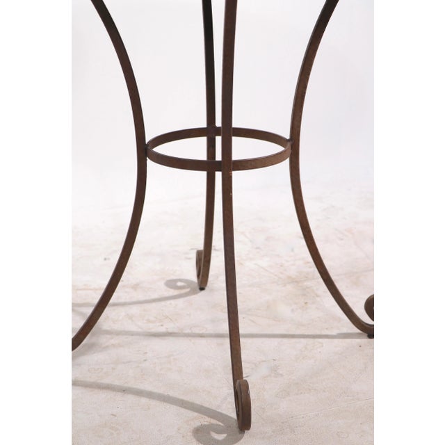 Mosaic Top Garden Patio Table With Wrought Iron Base For Sale - Image 9 of 13