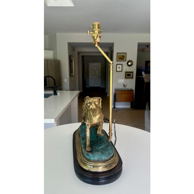 Brass Vintage Brass Hunting Dog Figural Table Table For Sale - Image 8 of 18