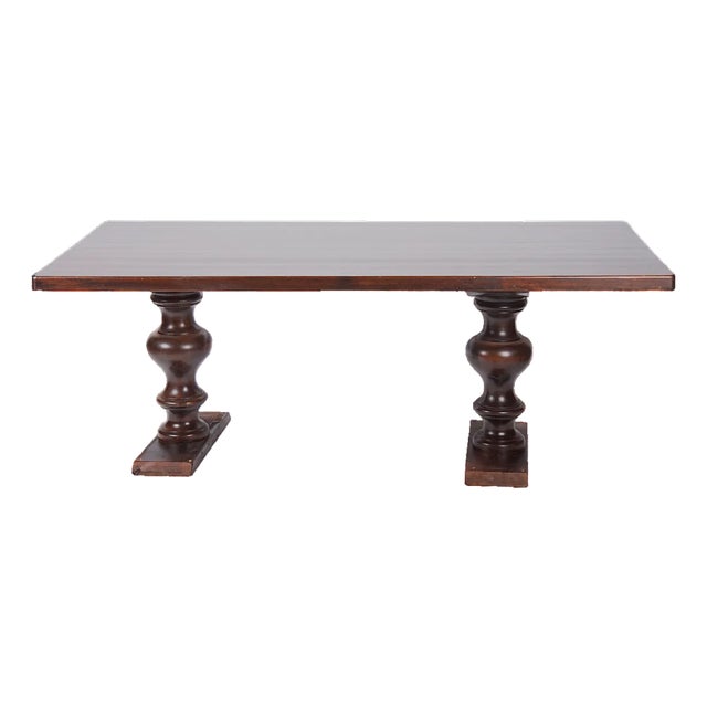 Antique 79" Trestle Dining Table - Circa Early 20th Century For Sale