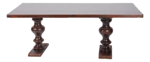 Solid Cherry Wood 79" Trestle Dining Table Made in Italy - Vintage Late 20th Century