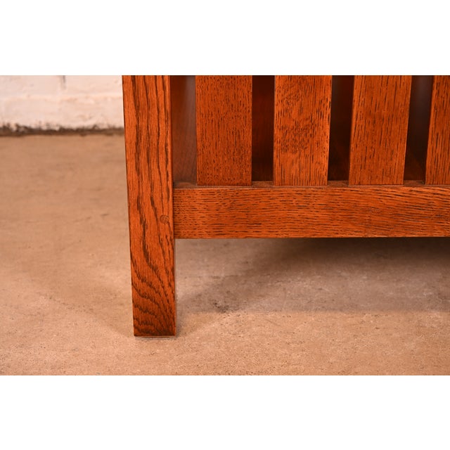 Stickley Mission Oak Arts & Crafts Spindle Side Table, Newly Refinished For Sale - Image 9 of 12