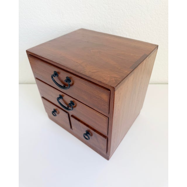 Vintage Tabletop Tansu Chest, Japan For Sale - Image 4 of 13