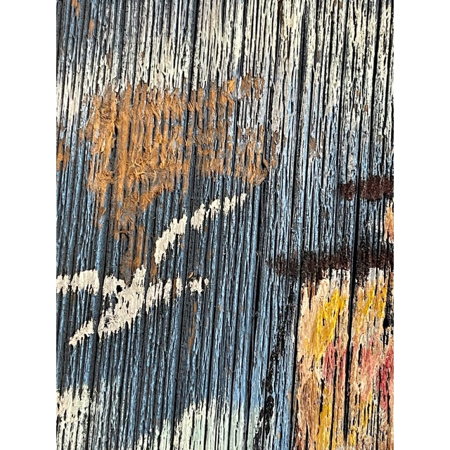 Sky Blue Vintage Rustic Sailing Ship Wood Relief Wall Panels, Pair For Sale - Image 8 of 11