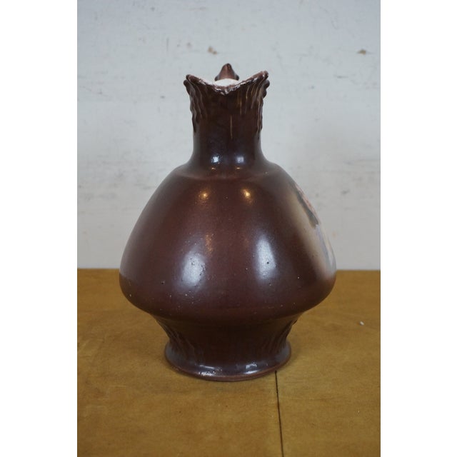 Antique Austria Art Nouveau Woman Porcelain Hand Painted Portrait Pitcher Jug For Sale - Image 6 of 12