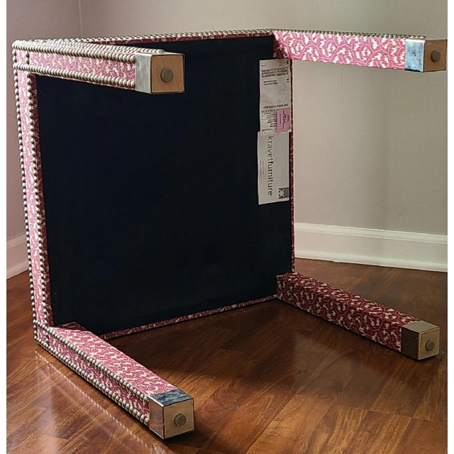 Parsons Upholstered Tables, a Pair For Sale In New York - Image 6 of 7