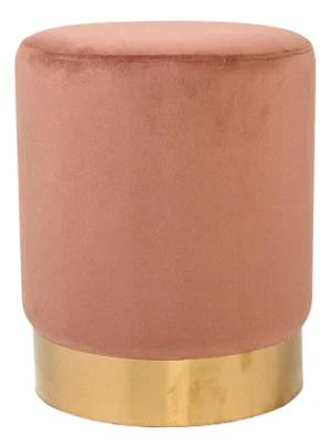 Harlow Mauve Velvet Stool with Gold Base