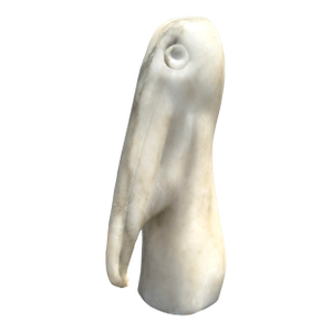 Vintage Hand Carved Stone Pelican Sculpture