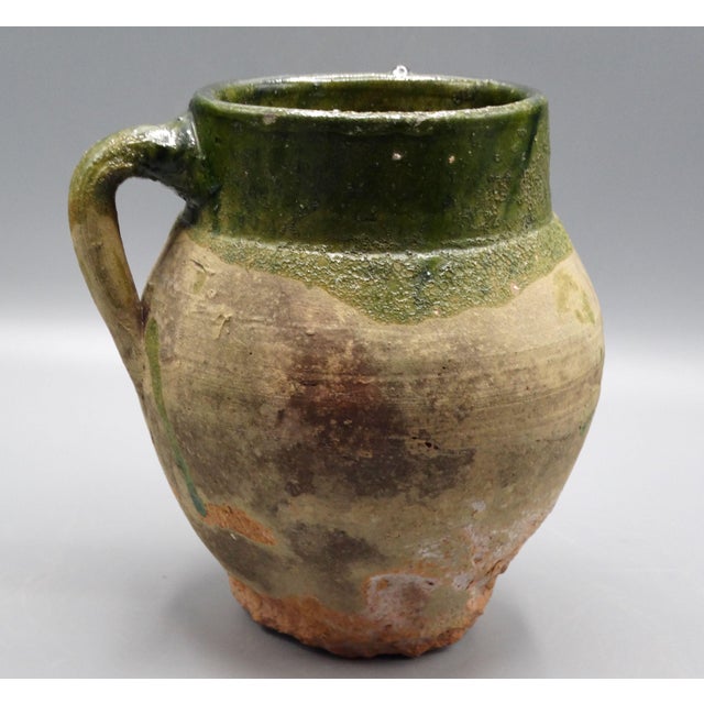 Green 19th-Century French Confit Pot Jar Green Glaze For Sale - Image 8 of 9