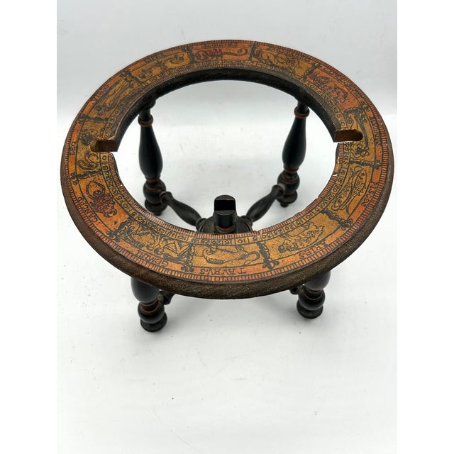 Vintage Italian Zodiac Desk Globe on Dark Wood Stand For Sale - Image 9 of 15