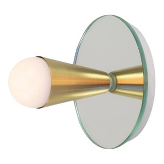 Echo 1 Sconce, Brass, 5in Glass Globe, Modern Led Wall Sconce, by Souda, Mirror Backed For Sale