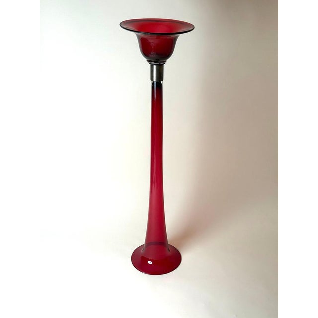 1960s Art Glass Murano Ruby Red Floor Vase, Italy, 1960s For Sale - Image 5 of 18