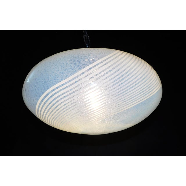 Glass 1960s Frosted Bollicine Murano Glass Pendant For Sale - Image 7 of 7