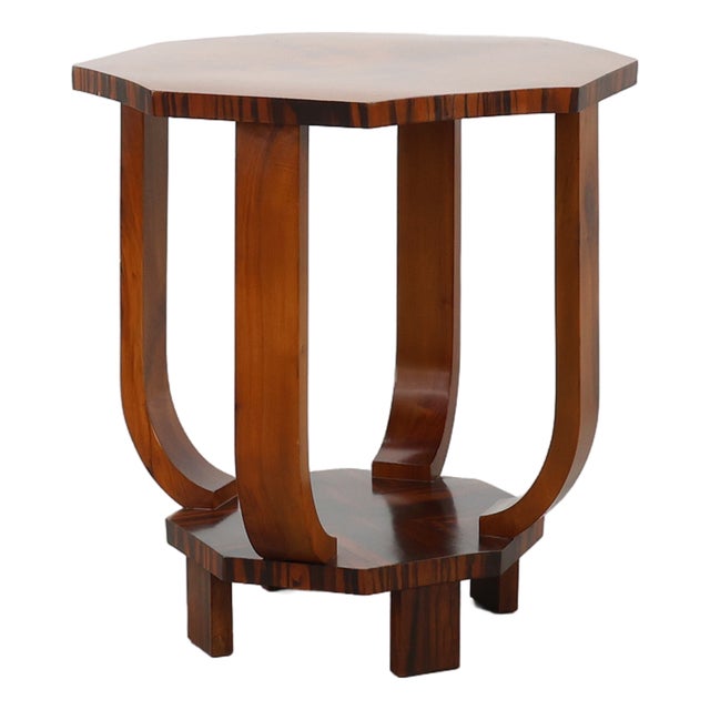 Art Deco Octagonal Side Table in Wood, France, 1920s For Sale
