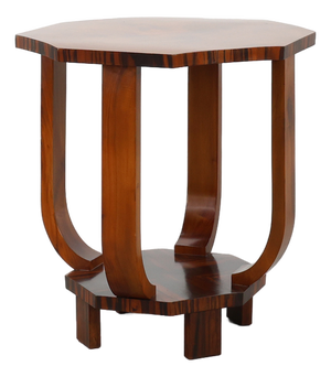 Art Deco Octagonal Side Table in Wood, France, 1920s
