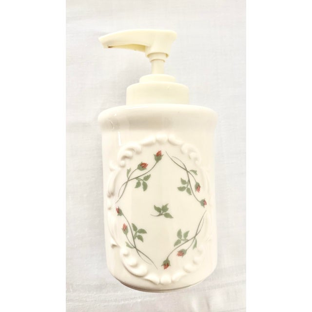 Late 20th Century Late 20th Century Lenox Rose Manor Porcelain Soap/Lotion Dispenser Pump Bottle Excellent Condition. For Sale - Image 5 of 10