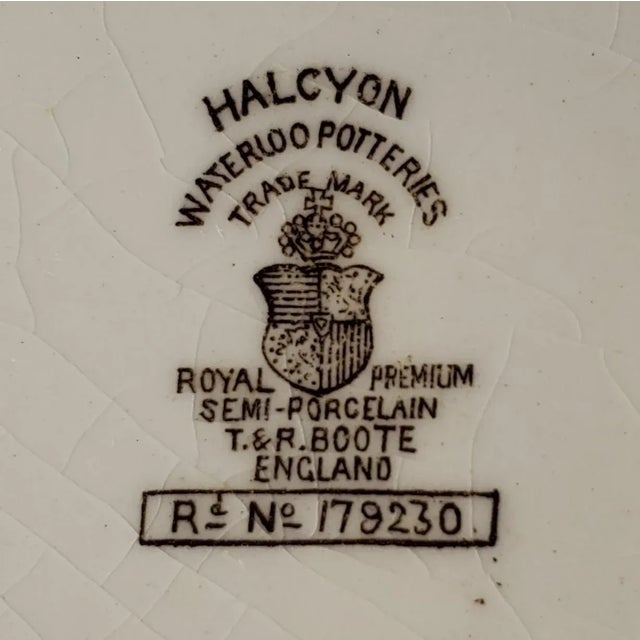 1940s English T & R Boote Waterloo Potteries Halcyon Ceramic Serving Platter For Sale - Image 5 of 7