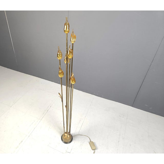 Murano Glass Leaf Floor Lamp, 1980s For Sale - Image 11 of 13