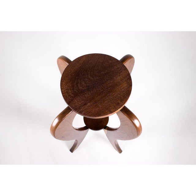 Art Deco Acacia Wood Plant Stand or Side Table, 1930s For Sale - Image 6 of 7