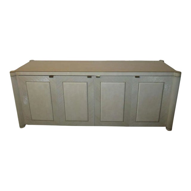 Vintage Ivory Split Bamboo Sideboard For Sale